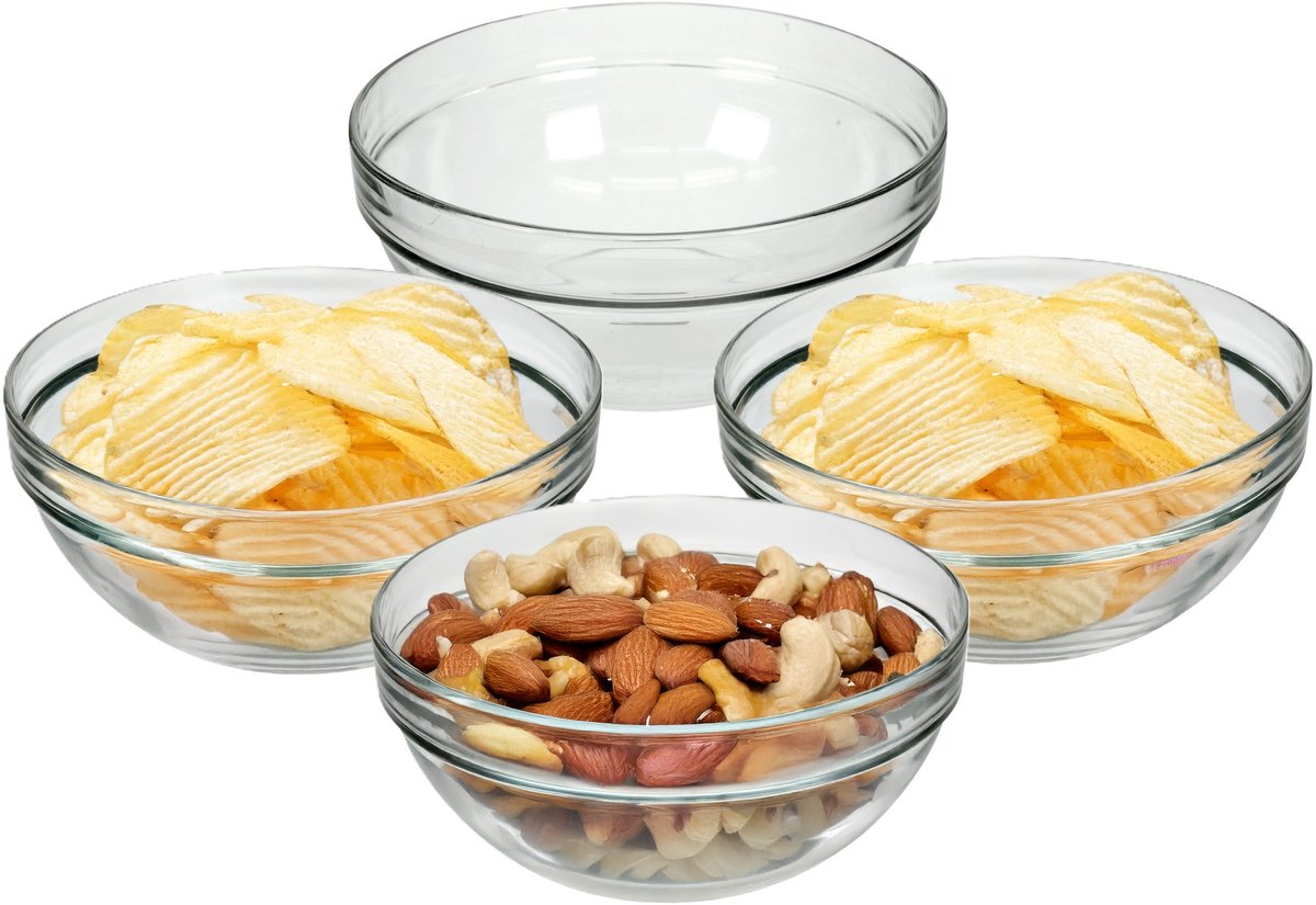 Luminarc Schaaltje/kommetje - 10x - glas - 14 x 6 cm - snackschaaltje/toetjes schaaltje