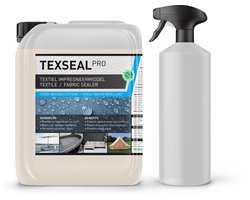 Texseal Pro Textiel Impregneermiddel 5 Liter + Sprayflacon – Waterafstotende Spray voor Meubelstof, Tuinkussens, Tentdoek en Bootkap – Tot ca 30 m²