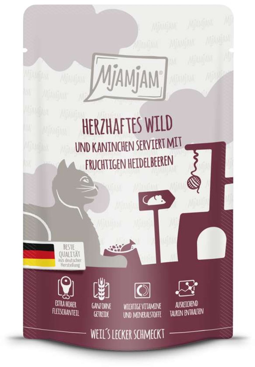 MjAMjAM MjAMjAM Cat - Leckere Mahlzeiten Pouchbeutel 12x125g | Wild & Kaninchen