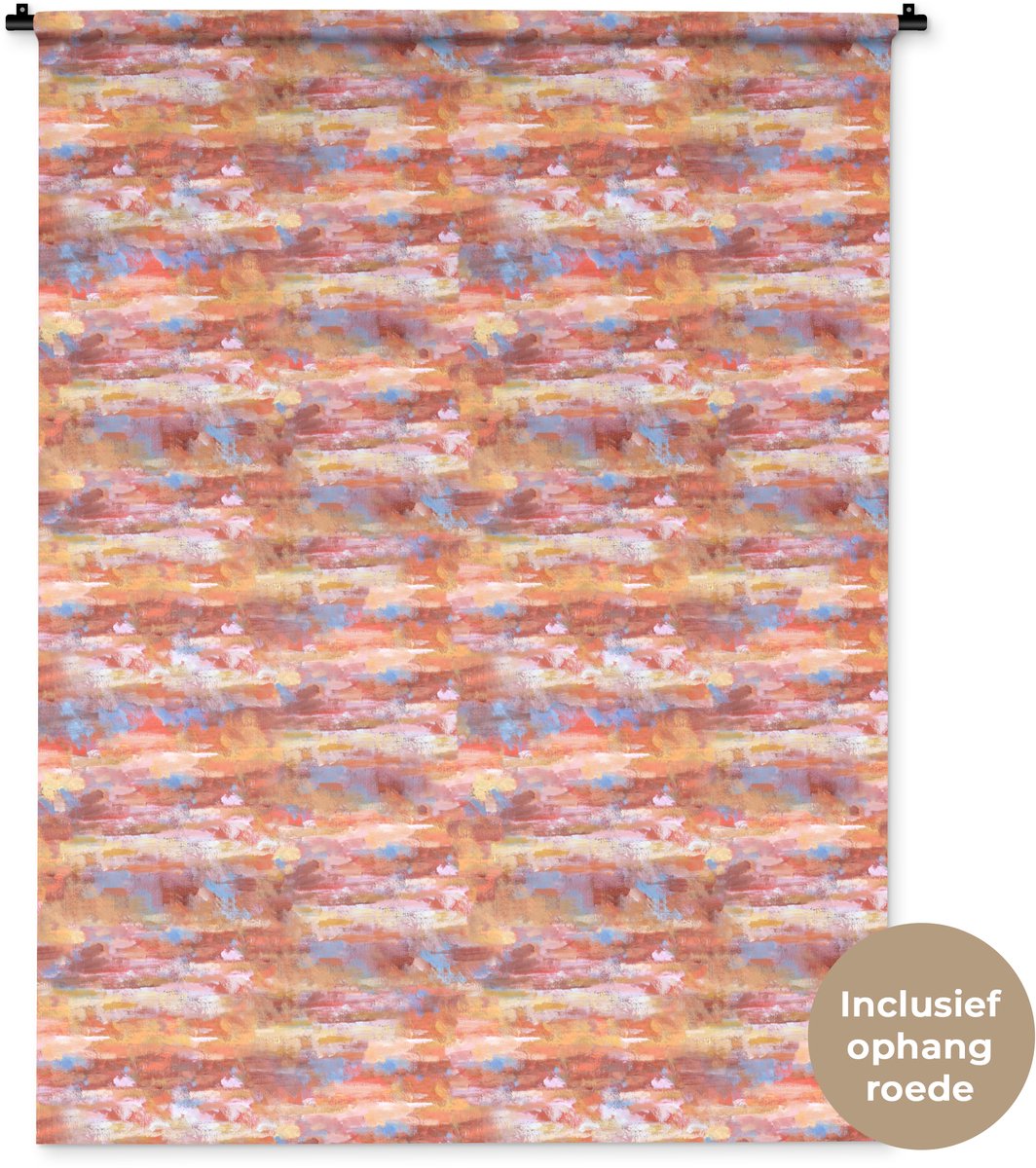 Wandkleed 120x160 cm - Wanddoek Vloeiend - Olie - Verf - Kleur - Wandtapijt - Wandkleden