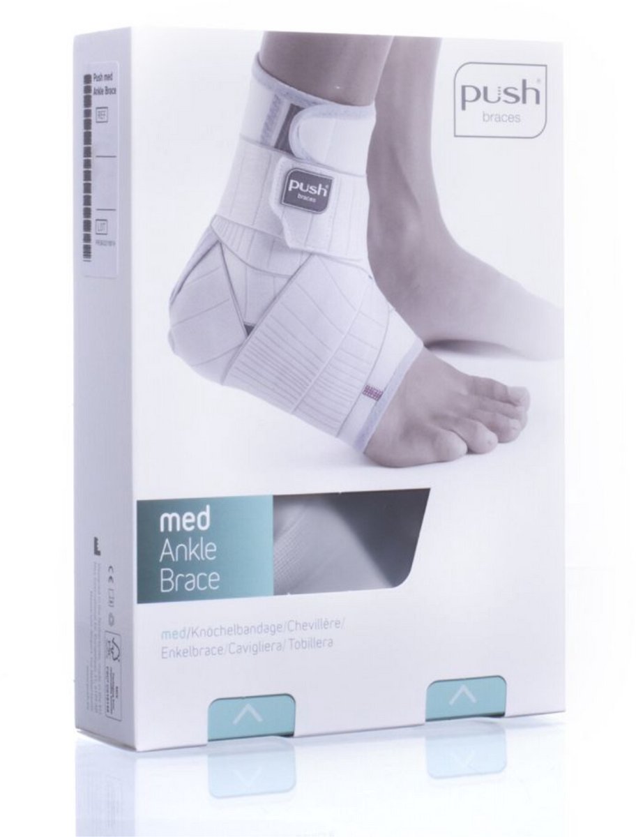 Push Med | Enkelbrace | Grijs | Maat 2 | Omtrek 29-32 | Rechts