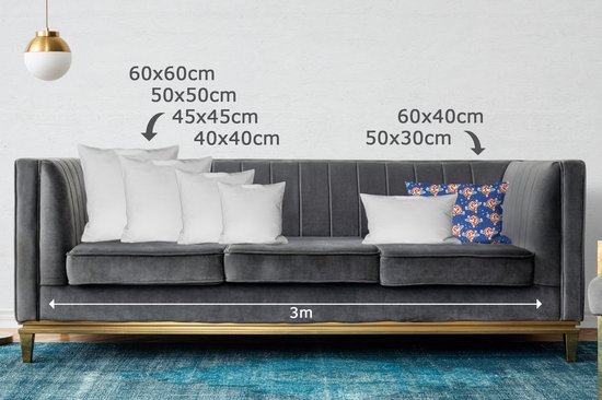 Sierkussens - Kussentjes Woonkamer - 60x40 cm - Disco - Blauw - Patroon