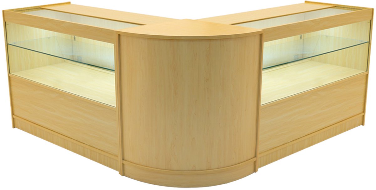 Esdoorn Winkel Toonbank Set Selene LED C1200 CM60 Afsluitbaar Vitrinekast