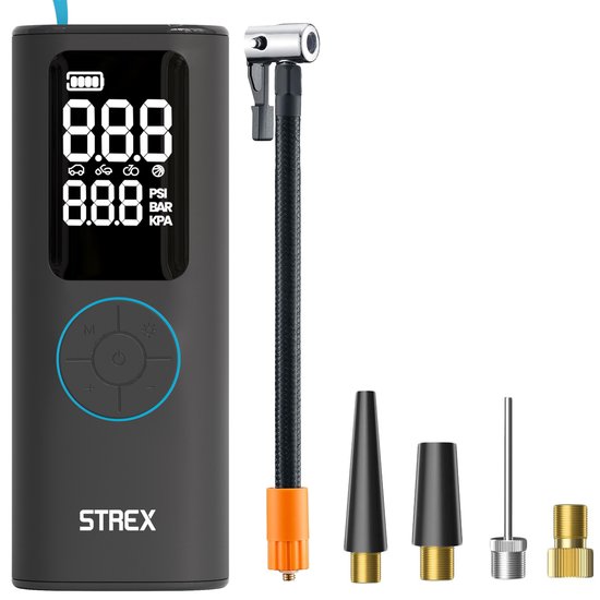 Strex Elektrische Bandenpomp - Draadloze Mini Compressor 3-in-1