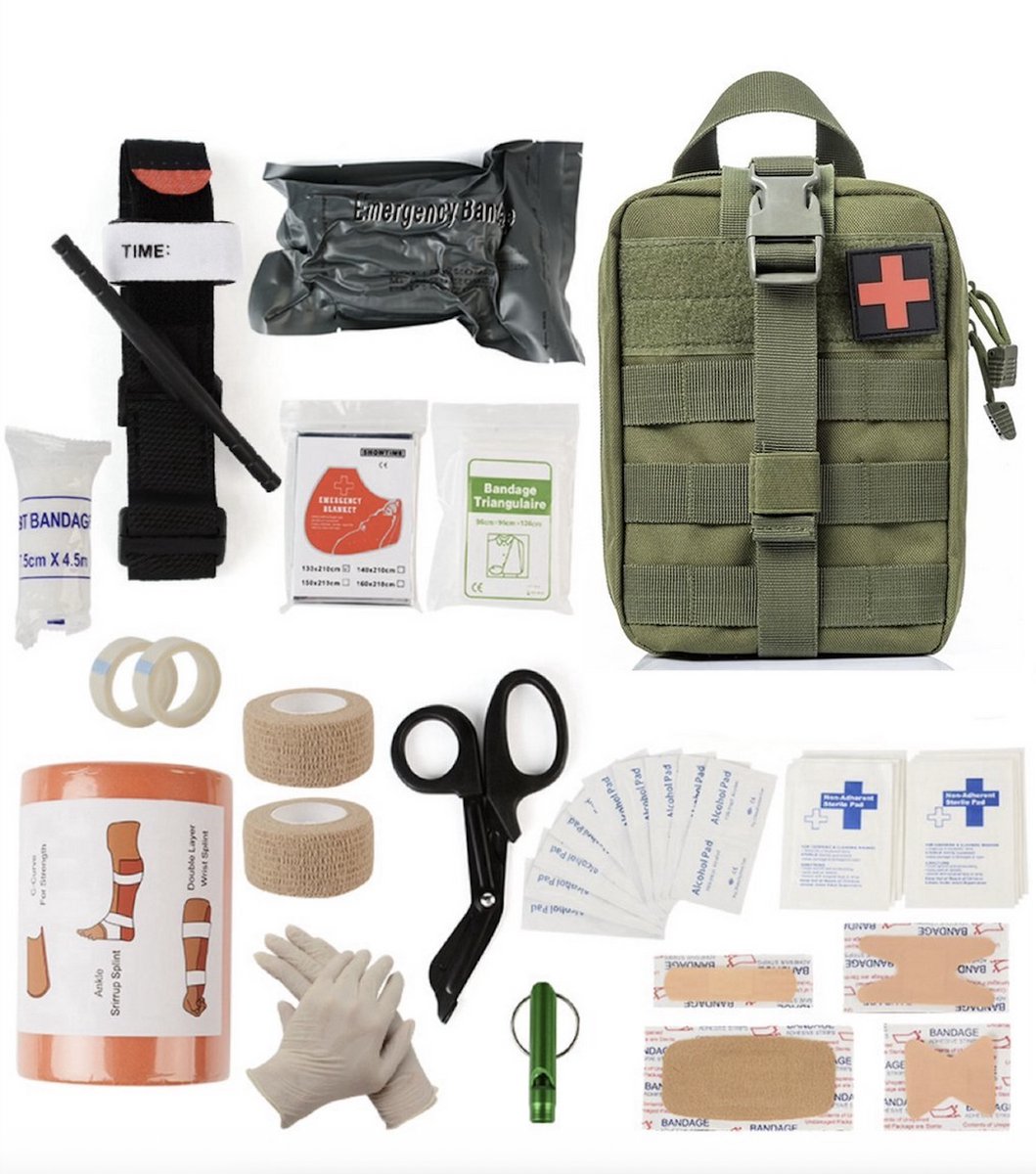 Nixnix® - Militaire EHBO kit - 21 delig - Medisch - Eerste hulp