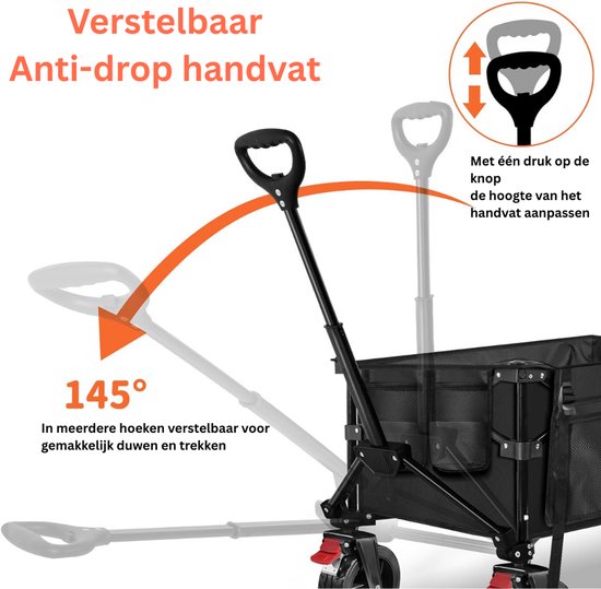 Bolderkar Opvouwbaar Luchtbanden - Strandwagen - Bolderwagen van Merkloos	 — afbeelding 3