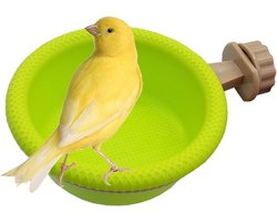 Vogelbad - Vogelbadje - Vogeldrinkschaal - Vogel Voederschaal - plastic - Vogeldrinkbak - Wandmontage - Vogelbadkooi - Vogel Badhuis - Voor kleine vogels kanaries parkieten papegaai Papegaaien - 12×4.6cm - Groente