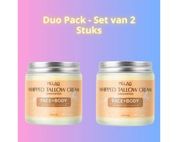 Beef Tallow Crème - 1 + 1 GRATIS - Voordeelverpakking - Voor Gezicht & Lichaam – Geurloos, 100% Grasgevoerd Rundvet, Natuurlijk Bij Droge En Gevoelige Huid - Voedende Tallow Beef Crème Voor Gezicht & Lichaam - 2 Stuks in de Verpakking