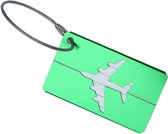 2 metallic groene bagagelabels van aluminium | Goedkope bagagelabels | Vakantie bagagelabels | Koffer labels groen