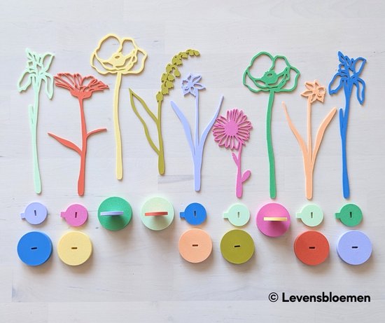 Créations d'Ici - Fleur de naissance avec coeur en bois - Jonquille - Décembre - MDF Zwart - Bois