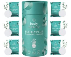 Body Restore Shower Steamers Eucalyptus & Mint - Luxe Giftset (6 stuks) - Ideaal Cadeau voor Feestdagen, Verjaardagen & Moederdag