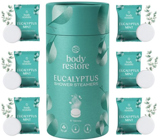 Douches Shower Body Restore Eucalyptus et menthe - Coffret cadeau de Luxe (6 pièces) - Cadeau idéal pour les fêtes, les anniversaires et la fête des mères