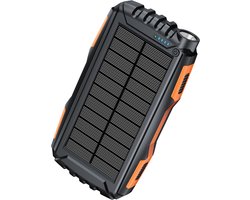 Sounix Powerbank 30000 mAh - Powerbank zonneenergie - 2 USB A & 1 USB C - 22.5W snellader - powerbank - batterij LED-display - Zwart