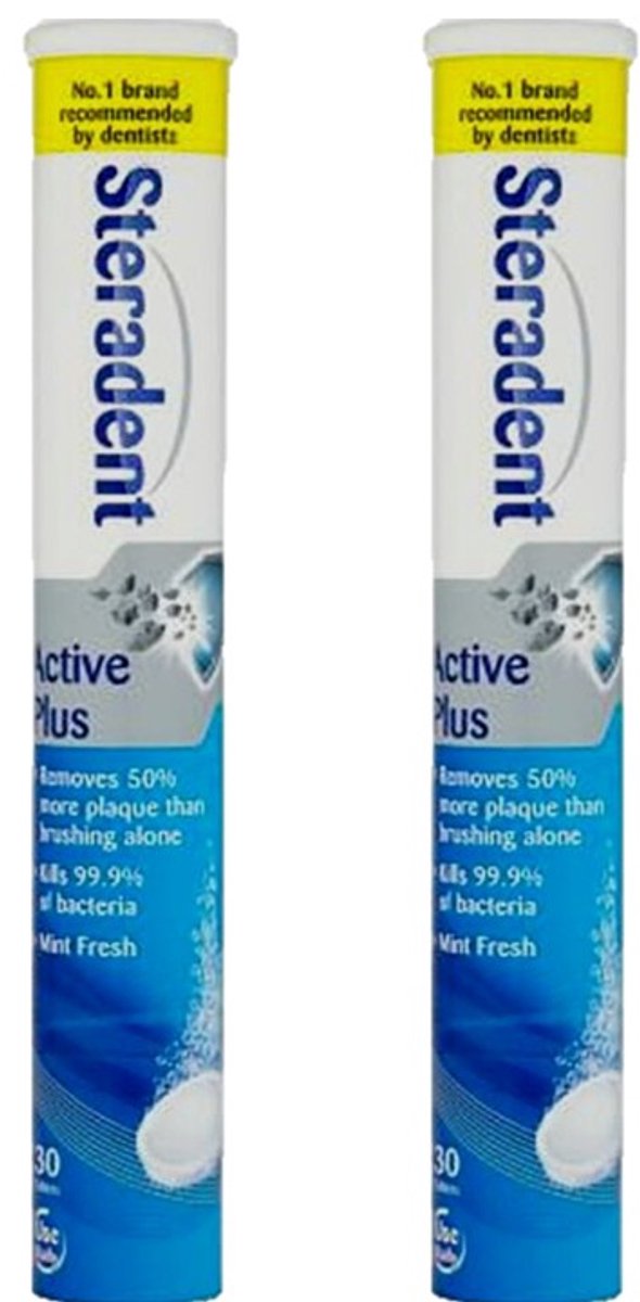 Steradent Reinigingstabletten - Active Plus 2 x 30 Tabletten