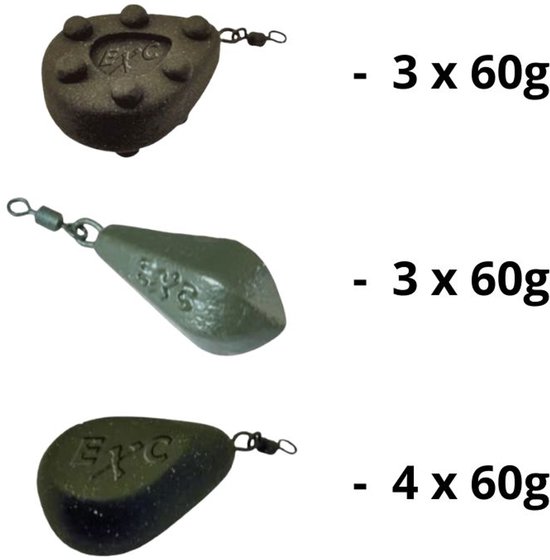 FC's Vislood assorti '60g' - 10 stuks - 5 Grip & 5 Distance Lead - Wartellood - 10 x 60g - Karper Lood - Werplood — afbeelding 2
