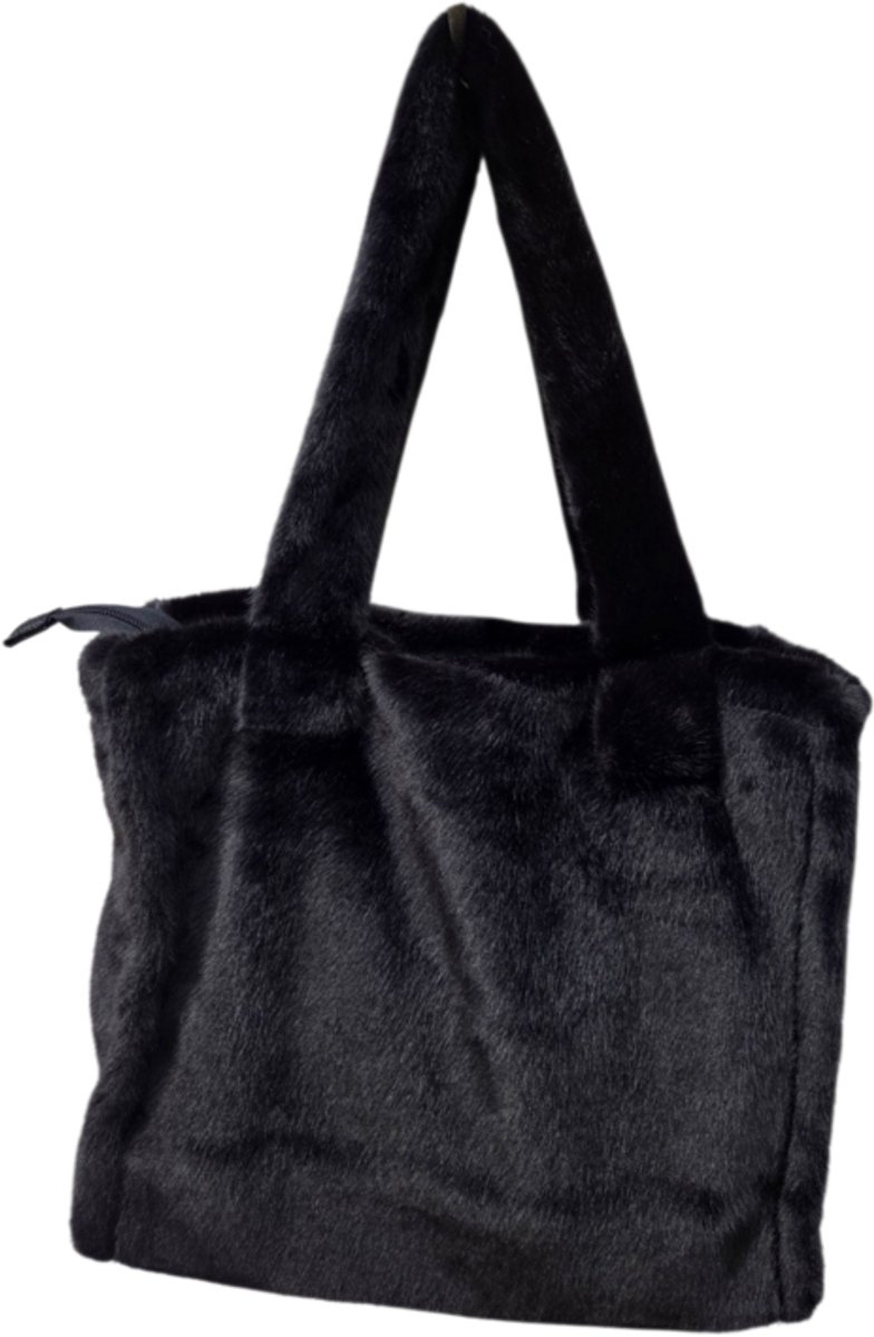 Fluffy Schoudertas - Shopper -Zwart
