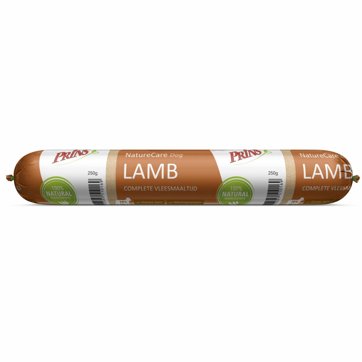 Prins - NatureCare Hypoallergeen - Hondenvoer - Worst Lam & Rijst - 10 x 250g