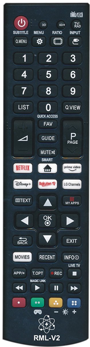 Slimtron Universele LG Afstandsbediening – Geschikt voor alle LG Smart TV’s – Model RML-V2 - LG remote met appknoppen