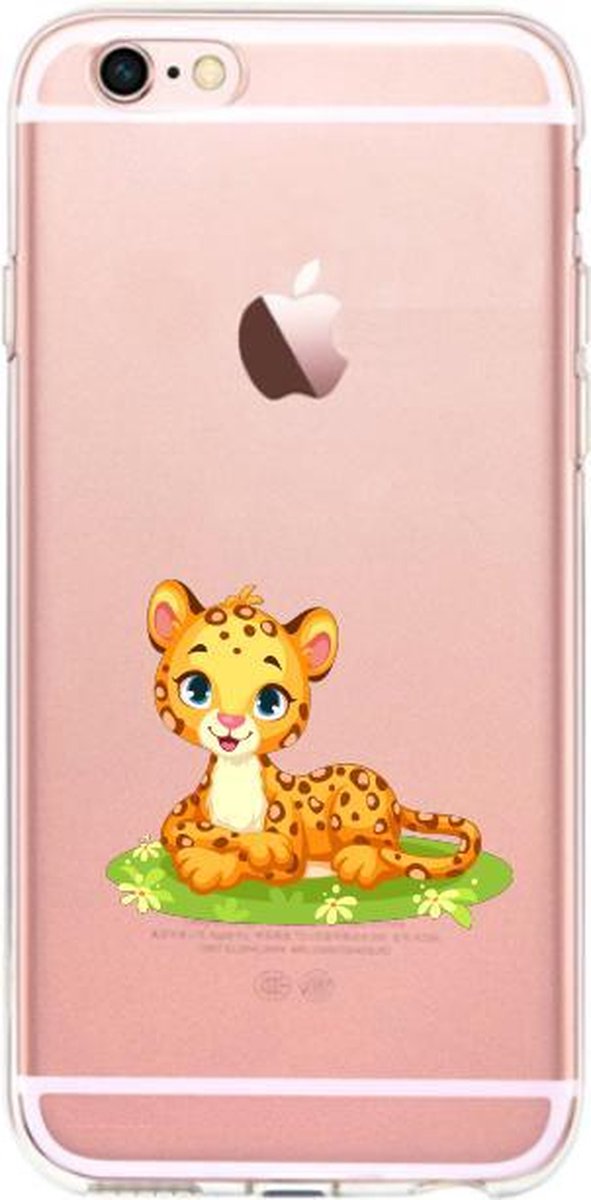 Apple Iphone 6 / 6S Transparant siliconen hoesje (Jachtluipaard)
