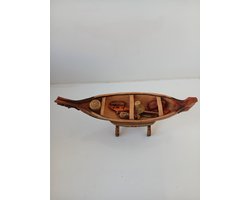 Indianen beeld prachtige kano met accessoires van Castagna 10 x 23 x 7 cm
