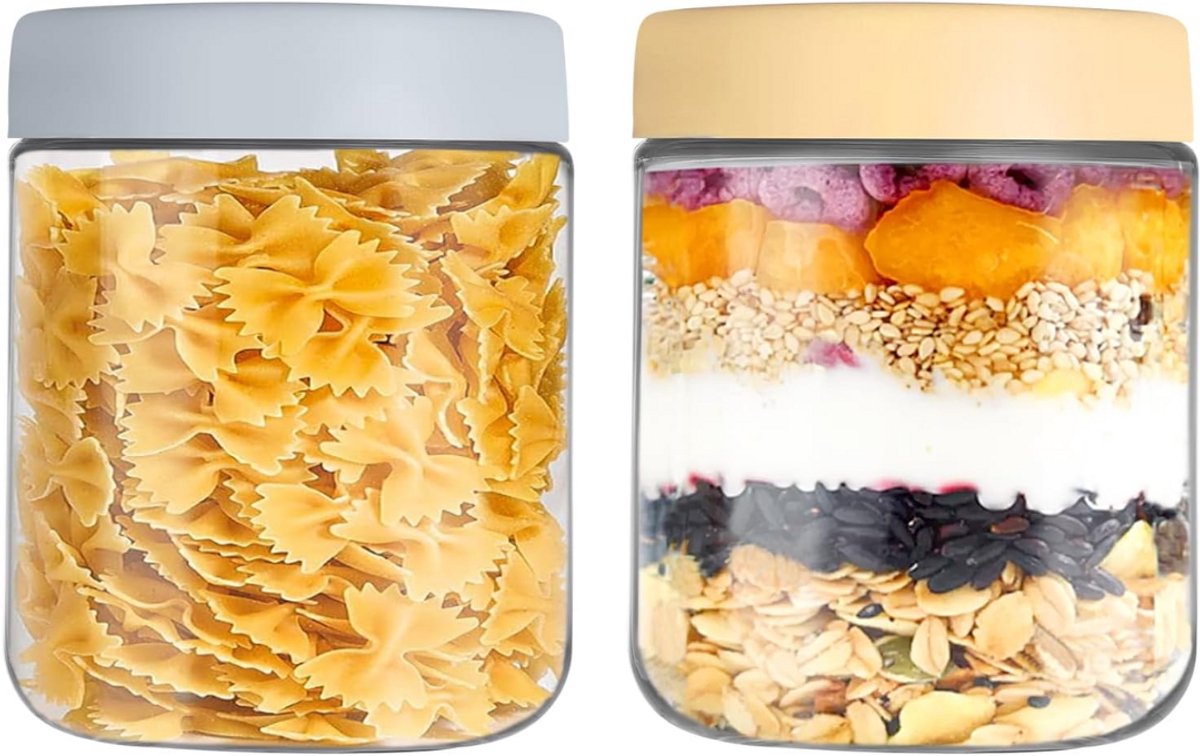 MKSS® Overnight Oats Potjes - Mason Jar - Meusli Beker met Deksel