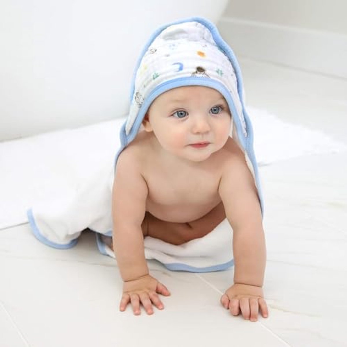 Zachte 100% katoenen handdoek met capuchon voor jongens en meisjes - Babybadhanddoek voor peuters en baby's - 2 stuks