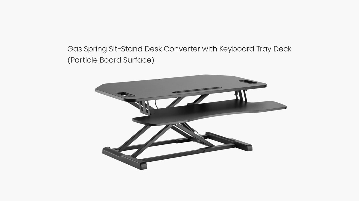 Duronic DM05D1 WE Zit-Sta Bureau | Wit | Hoogte Verstelbaar Kantoor Werkstation | 92 x 56 cm platform | Verhoogt 16,5-41,5 cm | Ergonomische Verhoger voor PC Laptop Toetsenbord & Muis