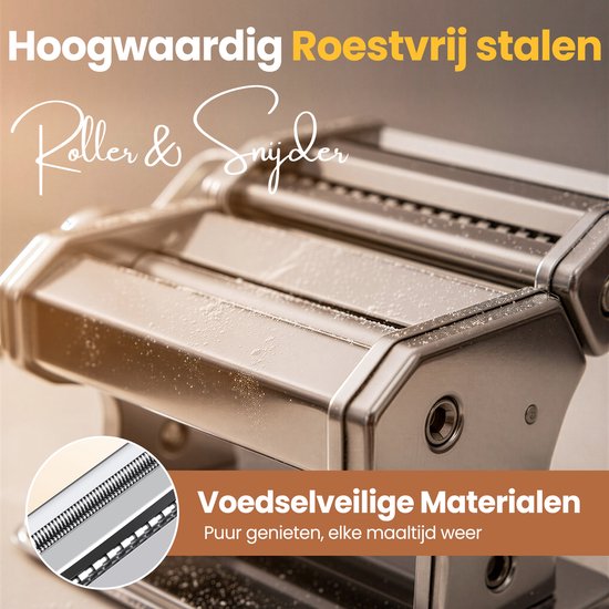 Tavola - Pastamachine + Pasta droogrek - Pasta maker - Pasta maken - Ravioli maken - RVS - Housewarming cadeau van Merkloos — afbeelding 5