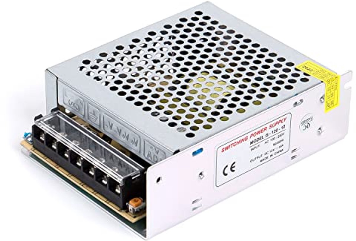 12V 10A 120W DC Schakelvoeding voor LED Strips, Camera's en Verlichtingsprojecten