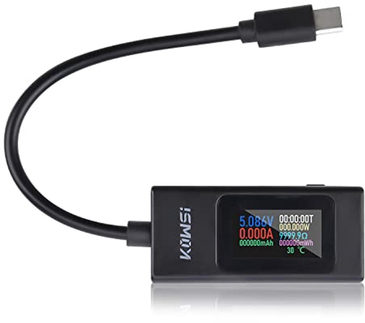 USB C Voltage Current Tester Multimeter 0-6.5A 4-30V with Display for Power, Current, Voltage, Temperature Measurements