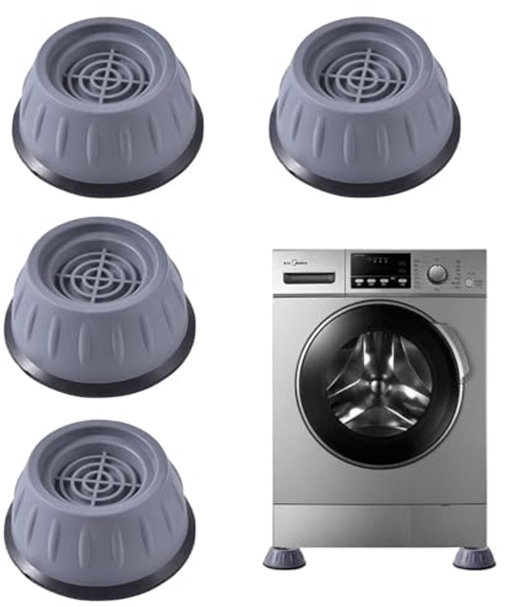 4 Stuks Trillingsdemper Wasmachine - Antislipmat en Geluidsreductie voor Apparaten