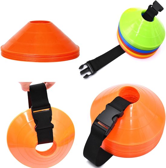 20 Stuks Trainingskegels - Markering Kegels Voor Voetbal, Basketbal & Sport Training - Inclusief Draagriem van Merkloos — afbeelding 5