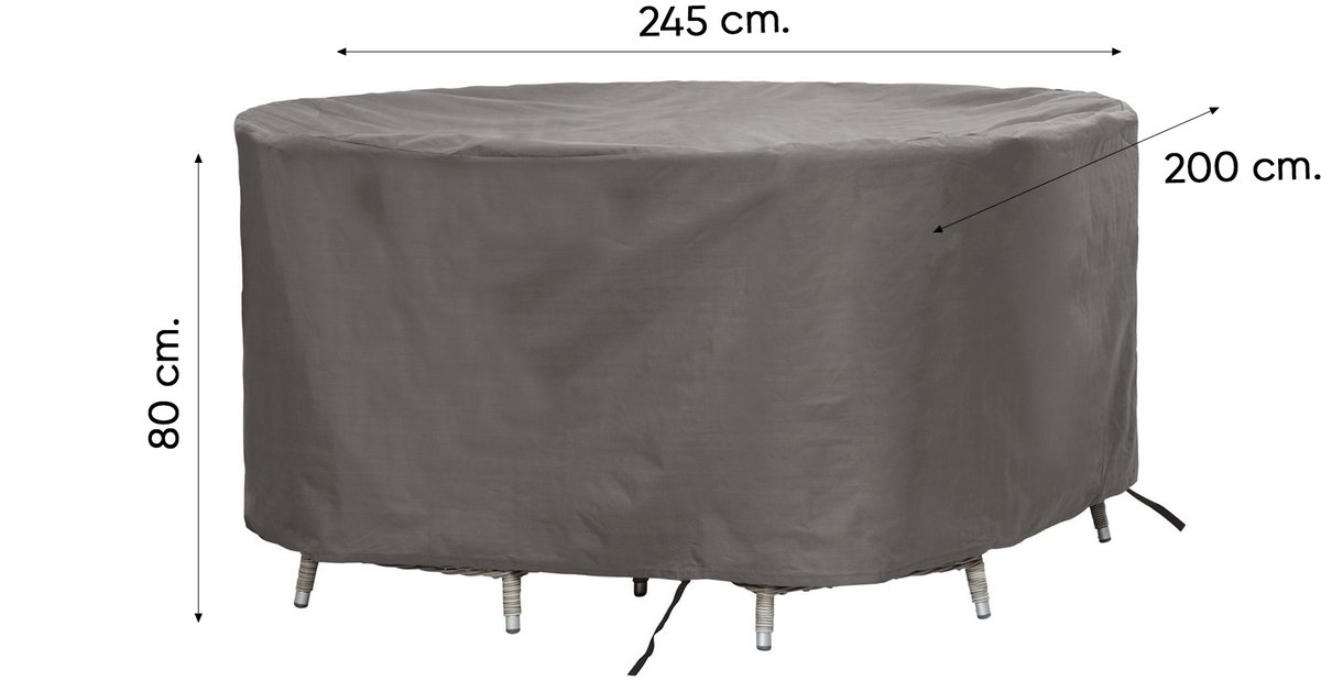 Outdoor Covers ovale tuinsethoes 245x200x80 cm. Antraciet