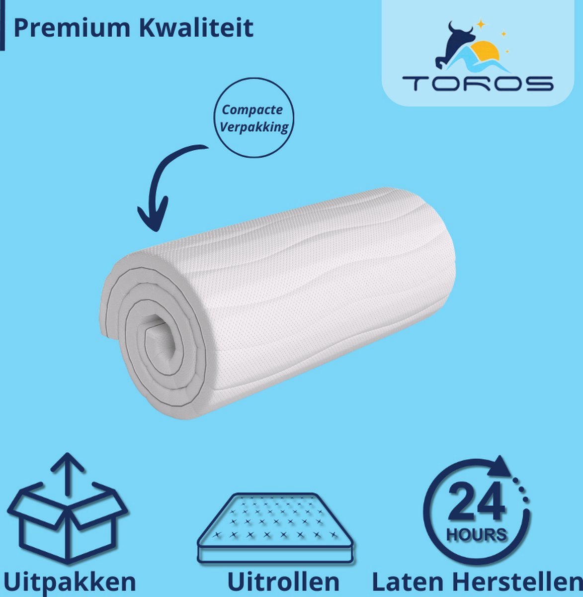 Toros Bedden Deluxe Topper Koudschuim 140x200 thumbnail 4