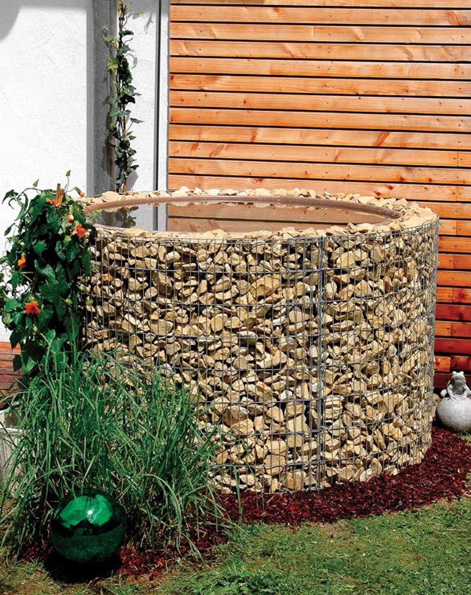 Water barrel regenwater vat 130 cm met pond liner en scheider