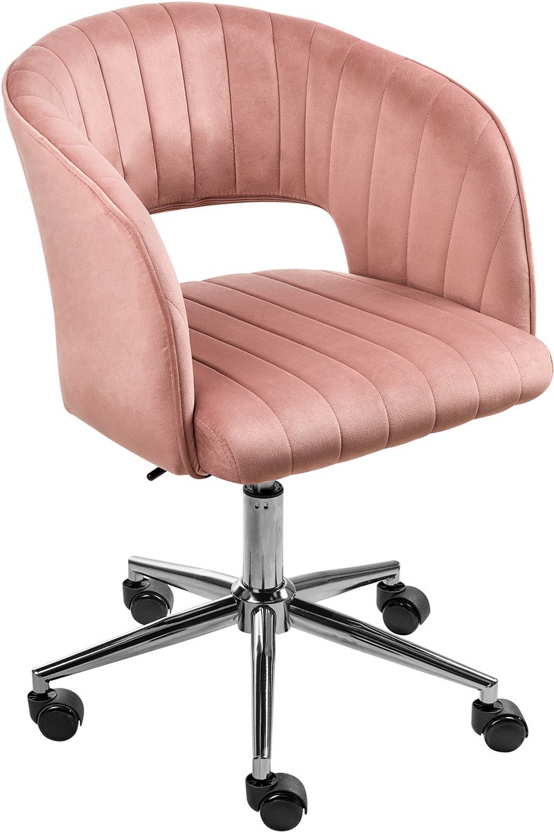 KATONAH - Bureaustoel - Roze - Fluweel