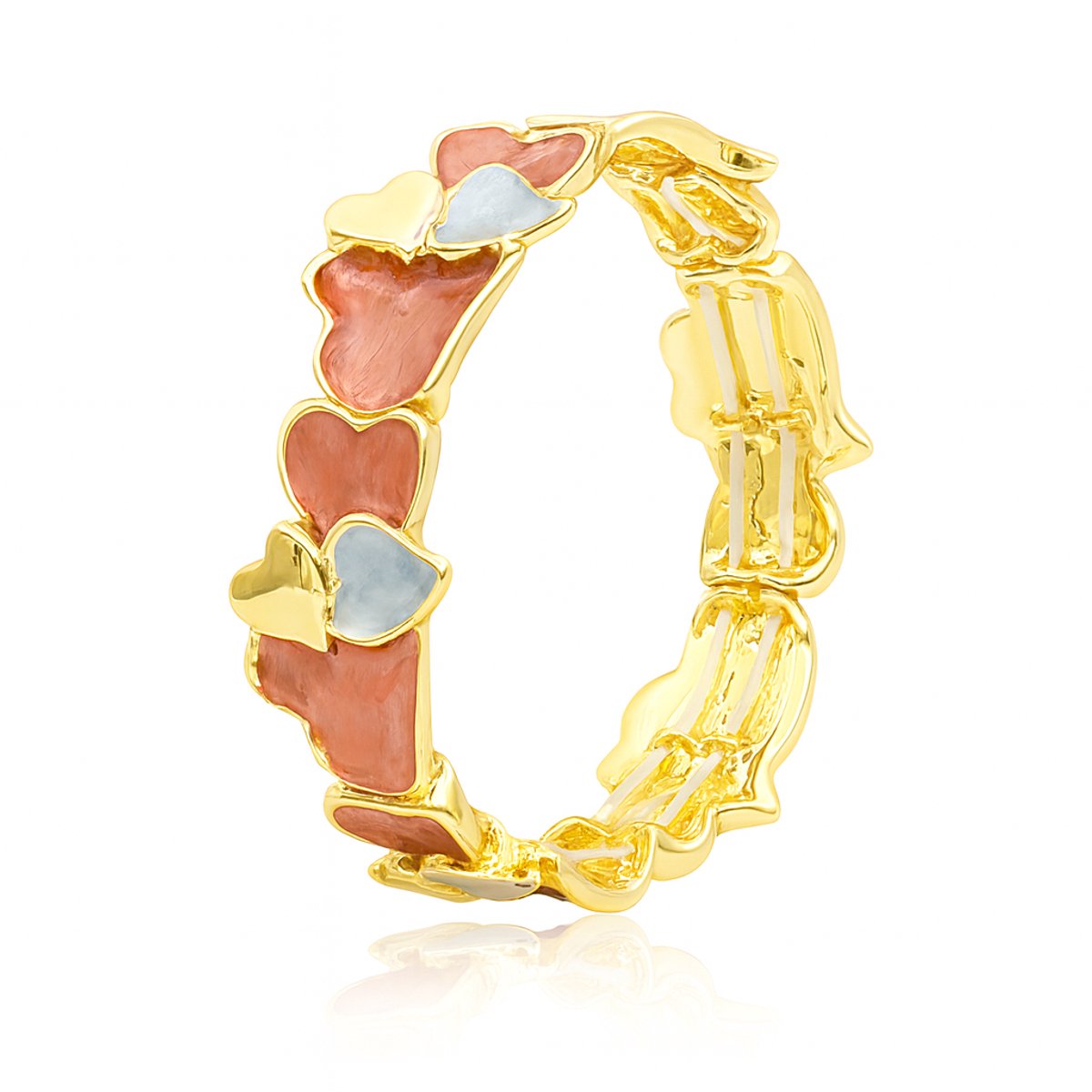 Luxe Elastische Armband met Harten Design in Gekleurde – Eco-vriendelijk Legering
