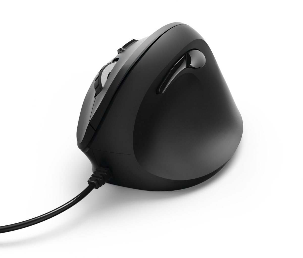 Hama Verticale, ergonomische muis "EMC-500", met kabel, 6 knoppen, zwart