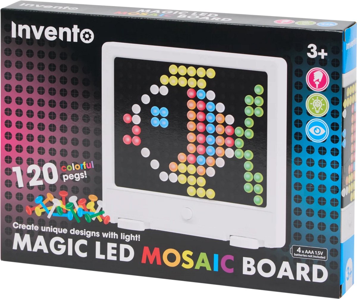 Mozaïek Bord met Licht – LED Mozaïek Speelset 120 Pins + Sjablonen Boekje – Creatief Knutsel cadeau vanaf 3 Jaar