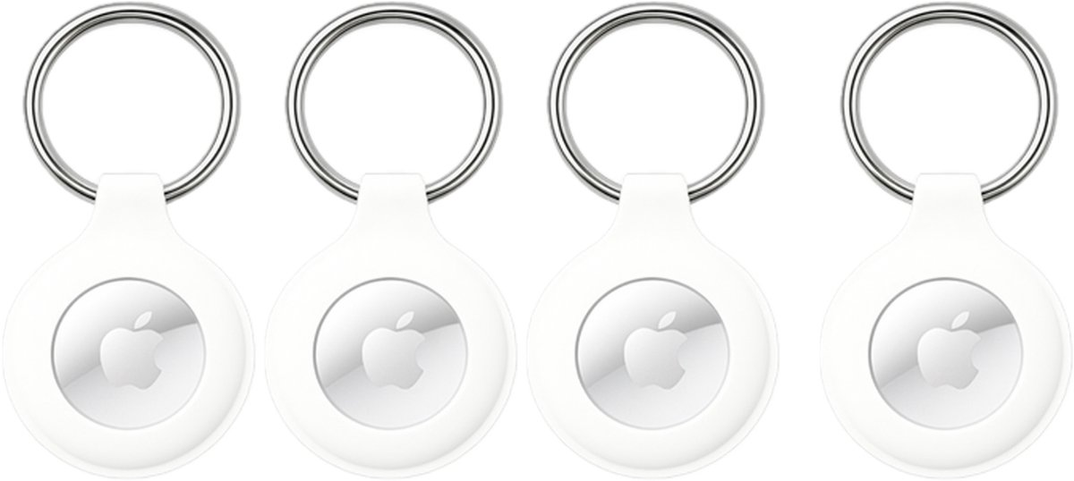 IfarNix – 4-pack Premium Sleutelhanger-set voor Apple AirTag – Waterdicht & Slagvast Wit