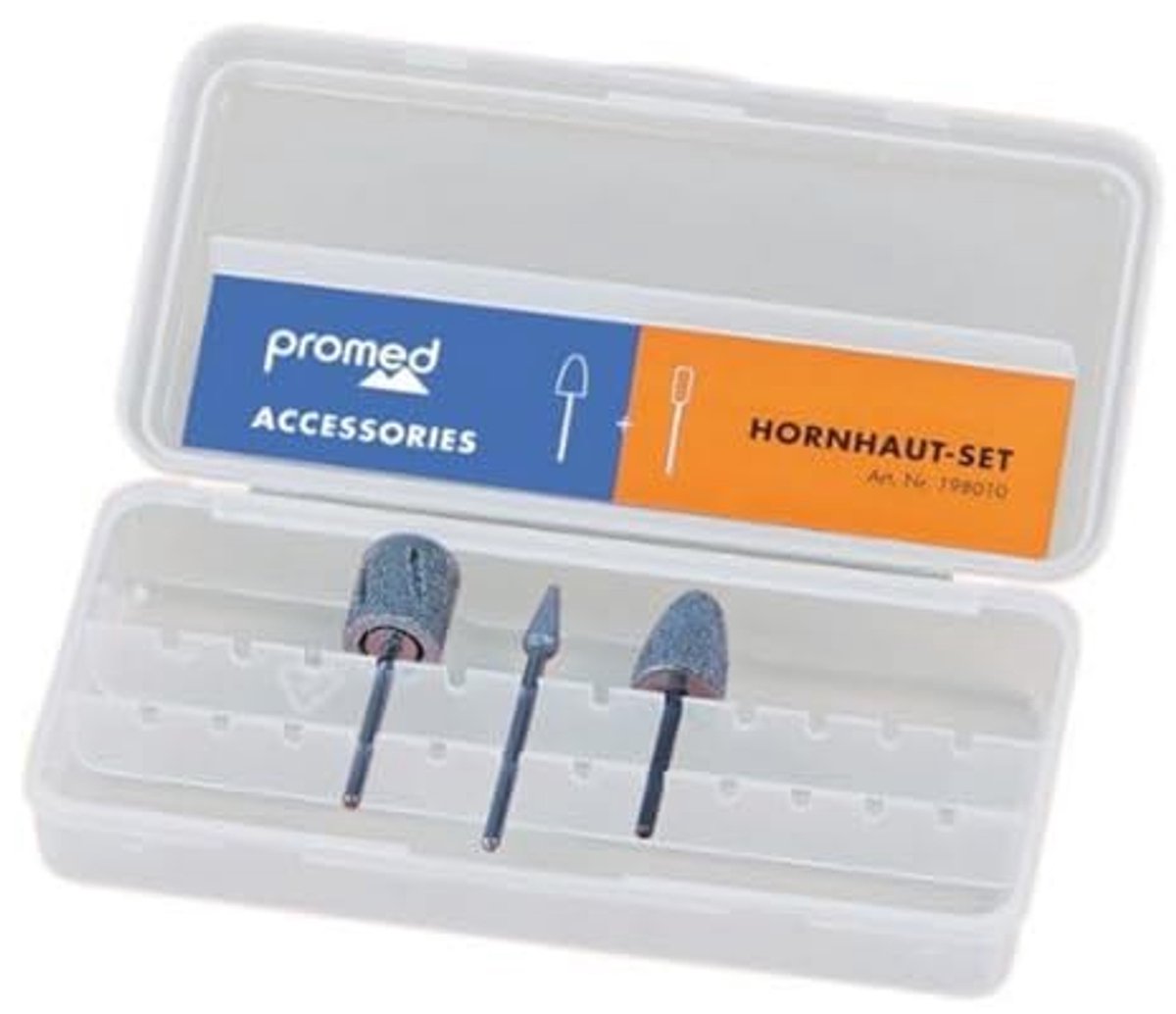 Eelt schuurlichaamsset - 3 schuurschijven en nagelfrees opzetstukken voor perfect resultaat