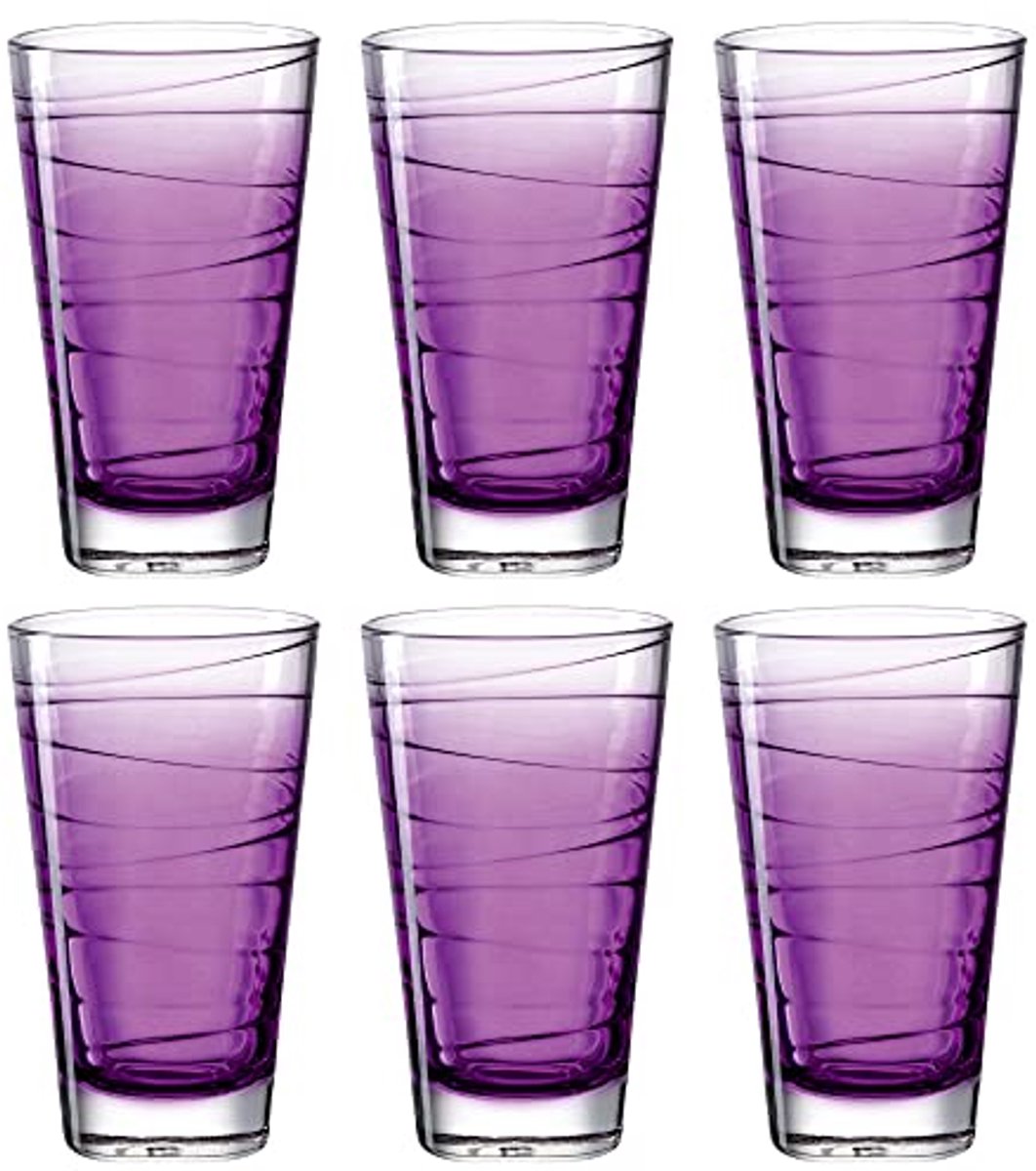 Drinkglazen Set van 6 - Violet Lila 280 ml - Perfect voor Tafel en Woonsfeer