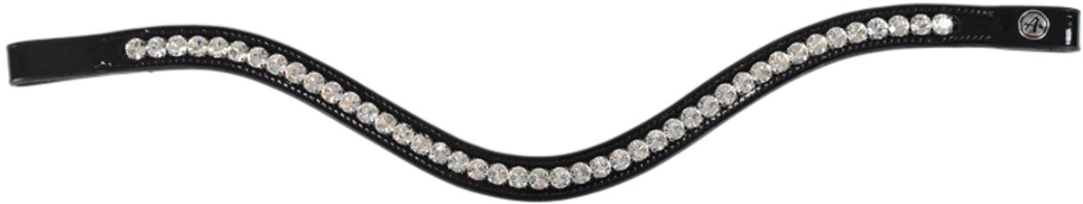 Frontriem Anatomica Welfare Preciosa - Black, leather, Clear Silver crystals - Cob