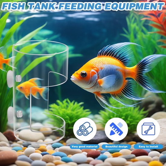 2-Stuks Voederautomaat voor aquarium - Drijvende ring met anti-drift voederautomaat - Voederautomaat voor aquarium met zuignap - Ronde voederautomaat - Geschikt voor het voeren van schildpadden en garnalen, aquariumvoeding - Transparant — afbeelding 5