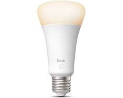 Philips Hue LED lamp - lichtsterkte 1600 Lumen - E27 fitting - bevat 1 lamp - zachtwit licht - standaard lampvorm - slimme verlichting