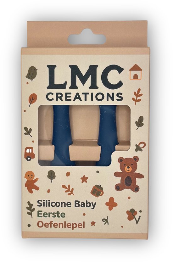 Eerste Lepel voor Baby - Siliconen, BPA-vrij & Perfect om Zelf te Leren Eten - Blauw van Merkloos — afbeelding 3