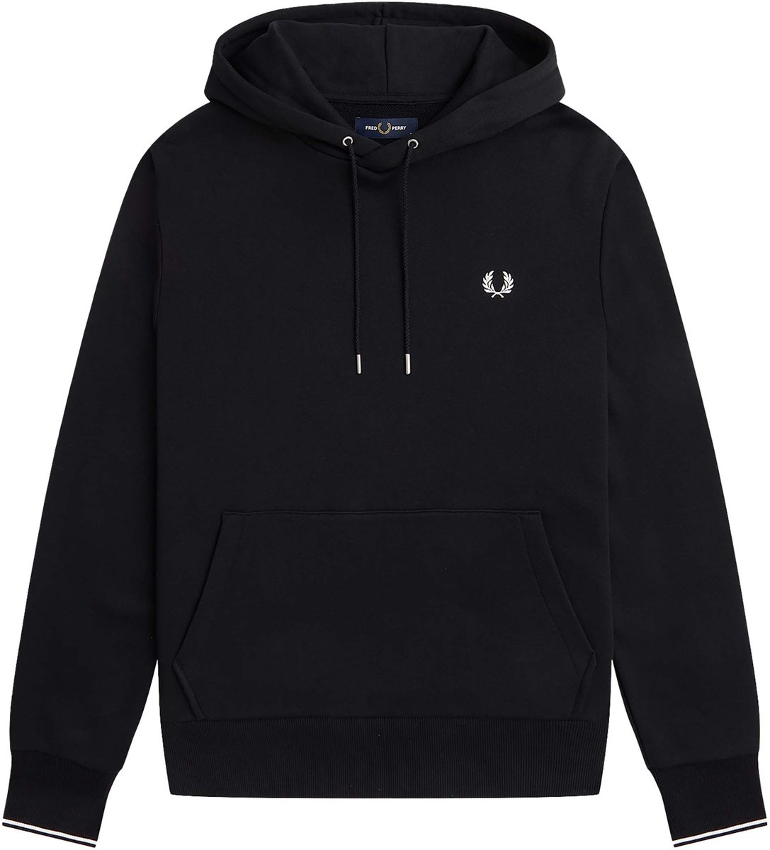 Fred Perry Tipped Hooded Sweatshirt Truien & Vesten Heren Sweater Hoodie Vest Zwart