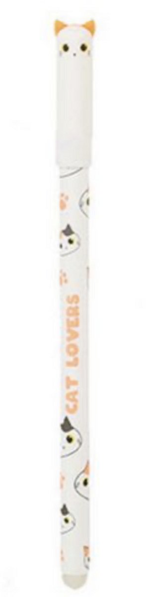 iTotal Pen Erasable Pen with Cap CAT Lover Uitwisbare Balpen met WHITE CAT Potlood 8gr