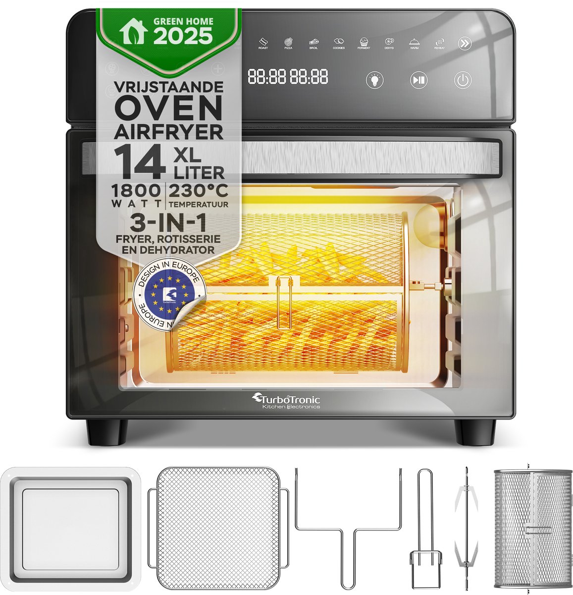 TurboTronic AFO14 Airfryer XXL met Draaispit - Product - €99,95
