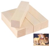 5 stuks 20 x 10 x 2 cm houthoutsnijhout, blankplank van lindehout